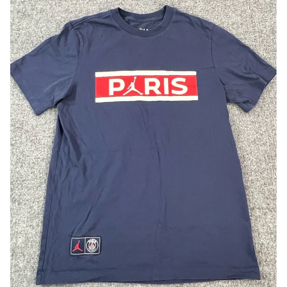 Jordan Paris Saint-Germain Shirt Mens Medium Blue Soccer PSG Graphic Tee